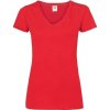 Fruit of the Loom Tričko Lady-Fit Valueweight V-Neck T s výstřihem do V krátký rukáv dámské COT-16139800400 Červená