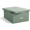 Kartónový úložný box zelenomodrý s vekom 34,5x45x18,5 cm Katrin Canvas Paper Laminate – Bigso
