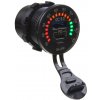 USB nabíjačka QC3.0 + USB-C, voltmeter s color analógovou indikáciou do panelu