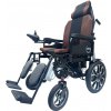 Zoela 6005AR Elektrický skládací vozík s automatickým polohováním nohou i opěrky hnědé polstrování