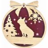 Libelula Drevená vianočná ozdoba s vianočným motívom 33 Farba: Bordová
