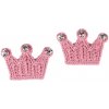 NÁŠIVKA háčkovaná dekorácia korunka ružová