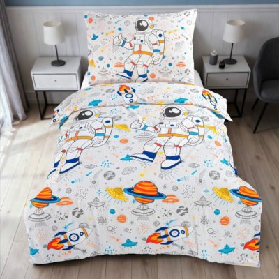 Obliečky deluxe bavlna Astronaut 200x140 90x70 TiaHome