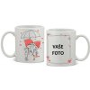 Hrnček s fotkou rámik Srdce dáždnik 350 ml FOTOpošta