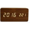 WOODOO CLOCK | Digitální LED dřevěné hodiny s budíkem | čas | datum | teplota | zvukové ovládání