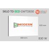 SMODERN sklenený infrapanel TD ECO GWT830 biele sklo 830W