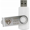 Pendrive MemoRabbit twister 32 GB USB 3.0 gravírovanie svadobný 32 GB USB 3.0 biely