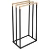 Erga Bila, 3-ramenný vešiak na uteráky na postavenie 45x29x94 cm, čierna matná-hnedá, ERG-YKA-P.BILA3-BLK