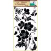 Anděl samolepiaca dekorácia 1042 čierny kvet s motýľmi 69x30cm