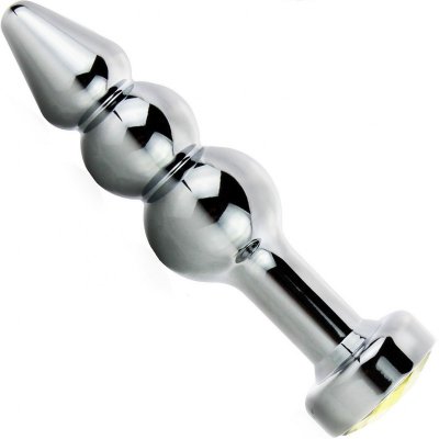 Sensual A37-2 Anal plug Diamond 10 cm strieborná