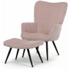 AK-L7285 PINK6, Relaxačné kreslo s podnožkou – ružový menčester