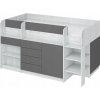 Poschodová posteľ Bim Furniture SMILE nízka s písacím stolom sivá 90x200 cm