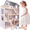 FunPlay 6201 Drevený domček pre bábiky s príslušenstvom 3 poschodia 78x62x27cm
