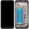 LG Q60 čierny OEM LCD displej s dotykom a rámom, predný panel (Dual SIM)