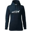 Karate Evolúcia - kop - Mikina dámská Cape s kapucí - M ( Tmavomodrá (veľmi tmavá - skoro čierna) )
