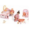 Set domček s bábikou v kúpeľni elektronický Cocoon Nursery Soft Baby Nurse Smoby so záchodom a vanička s fľaškou
