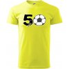 Futbal okrúhle narodeniny 50 - Klasické pánske tričko vyššej gramáže - L ( Neonová žltá )