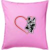 Nemecký ovčiak v srdci - Vankúš 50x50 - 50x50 - Iba poťah ( Ružová )