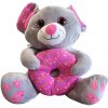Šedá myška s donutom 45 cm