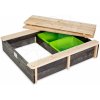 Pieskovisko cédrové s krytom Aksent wooden sandpit Exit Toys objem 45 kg s 2 nádobami s objemom 16 litrov/32 kg