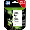 HP 3JB05AE - originálna cartridge HP 304, čierna + farebná, 2x4ml