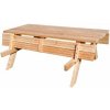 Drewmax Pivní set 180 cm síla 3,8 - modřín sklápěcí sedáky Lazura - Palisandr