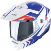 Vyklápacia helma na motocykel SCORPION ADX-2 LEWIS bielo/modro/červená XL