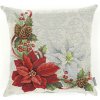 ARTICA obliečka na vianočný dekoračný vankúš Vianočná ruža biela a červená obliečka 45/45