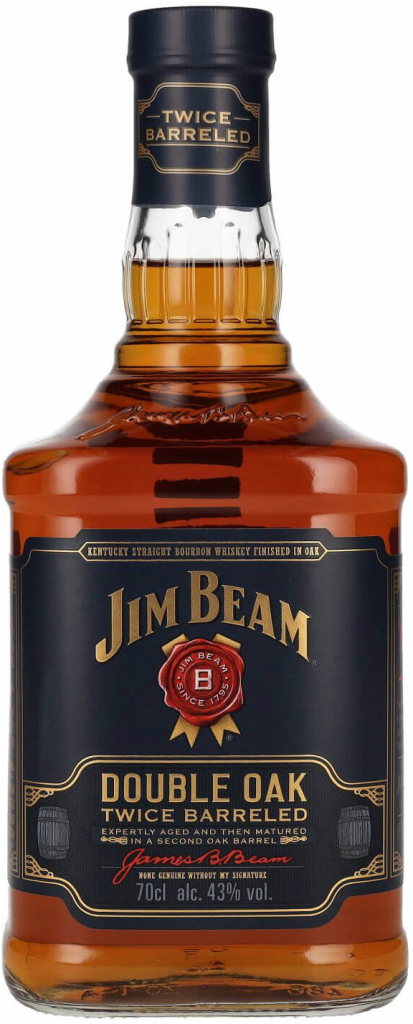 Jim Beam Double Oak Twice Barreled 43% 0,7 l (čistá fľaša)