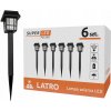 Solárna lampa zapichovacia SuperLED čierna 33 cm 6 ks