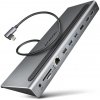 AXAGON HMC-4KX3 USB 5Gbps húb, 3x USB-A, 2x HDMI, DP, RJ-45, SD/microSD, audio, PD 100W, kábel 40cm HMC-4KX3