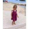 Detské šaty viazanie na ramenách cyklamen