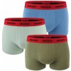 HUGO - boxerky 3PACK cotton stretch modern blue & army green color combo - limitovaná fashion edícia (HUGO BOSS)-XXL (108-117 cm)