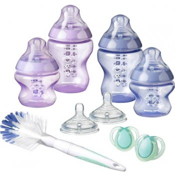 Tommee Tippee sada dojčenských fľaštičiek C2N s kefou purple