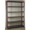 N5K Jupiter Plastový regál so 6 policami sivočervený 222 x 140 x 46 cm