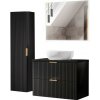 Comad Kúpeľňová zostava Casad 80 cm so skrinkami, umývadlom a zrkadlom čierna