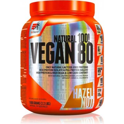 Extrifit Vegan 80 vegánsky proteín príchuť Hazelnut 1000 g