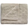 Mushie pletená detská deka z organickej bavlny (vzorkovaná Beige)