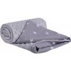 Medi Partners Detská deka pre bábätká bavlnená, 75x100, biele hviezdy so sivým minky