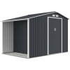 Skagen kovový domček na náradie s prístreškom na drevo 2,8 x 1,9 m Obchod Boss antracit