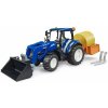 Bruder 02187 New Holland T5.120 s čelným nakladačom, sklápacou skriňou a vidlami