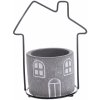Betónový obal na kvetináč House sivá, 11,7 x 15 x 8,5 cm