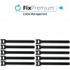 FixPremium - Organizér Káblov - Sťahovacia Páska - Set 10 kusov, čierna