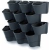 Sada vertikálnych kvetináčov na stenu CASCADE WALL - farba: antracit (Prosperplast IO2W600W-S433)