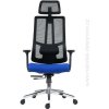 Kancelárska stolička RUBEN - BN18 modrá (kancelárska stolička so sieťou na operadle a podhlavníku)