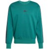 Pánska flísová mikina adidas Essentials 3-Stripes zelená JE6306 L