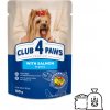 CLUB 4 PAWS Premium S lososom v omáčke pre dospelé psy miniatúrnych a malých plemien 100g