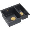 Quadron Quadron - Granitový drez Logan 150 Black Metallic Zlaty HCQL5646U8-G1_U