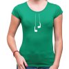 Fajntričko Tričko falošné slúchadlá, Farba zelená, Strih/ Variant Dámsky