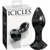 Icicles No. 78 - kužeľový sklenený anál plug (čierny)